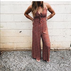Mahina floral front tie jumpsuit
